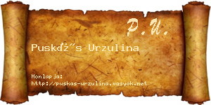 Puskás Urzulina névjegykártya