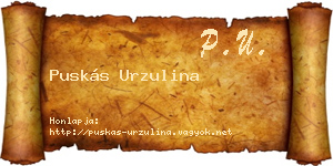 Puskás Urzulina névjegykártya