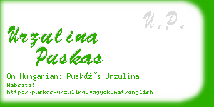 urzulina puskas business card